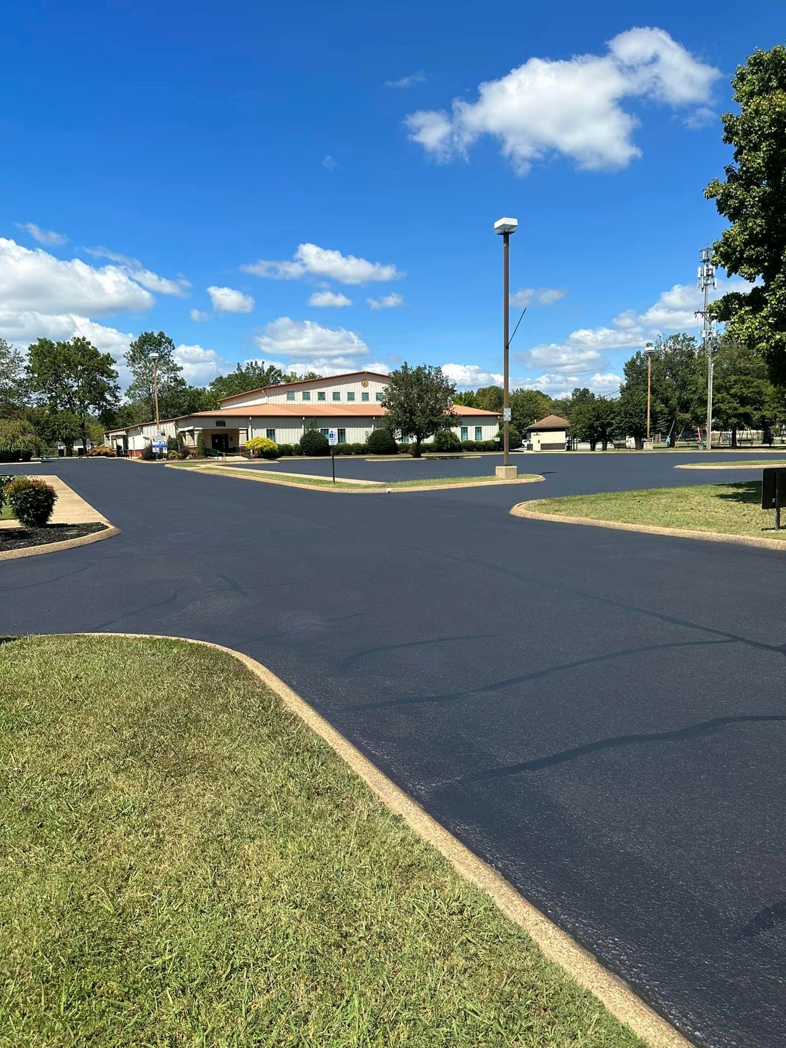 New asphalt pavement at the East Ridge, TN City Hall