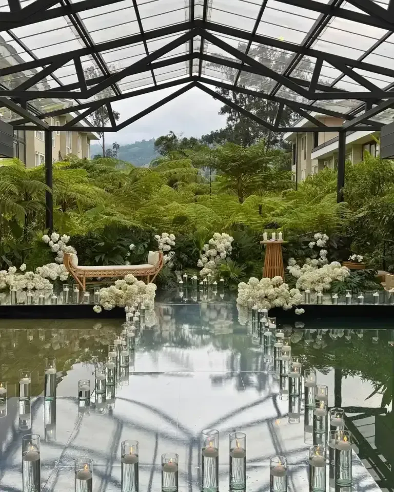 Ceremony surrounded by nature for weddings in Manizales, in a hot springs in Manizales