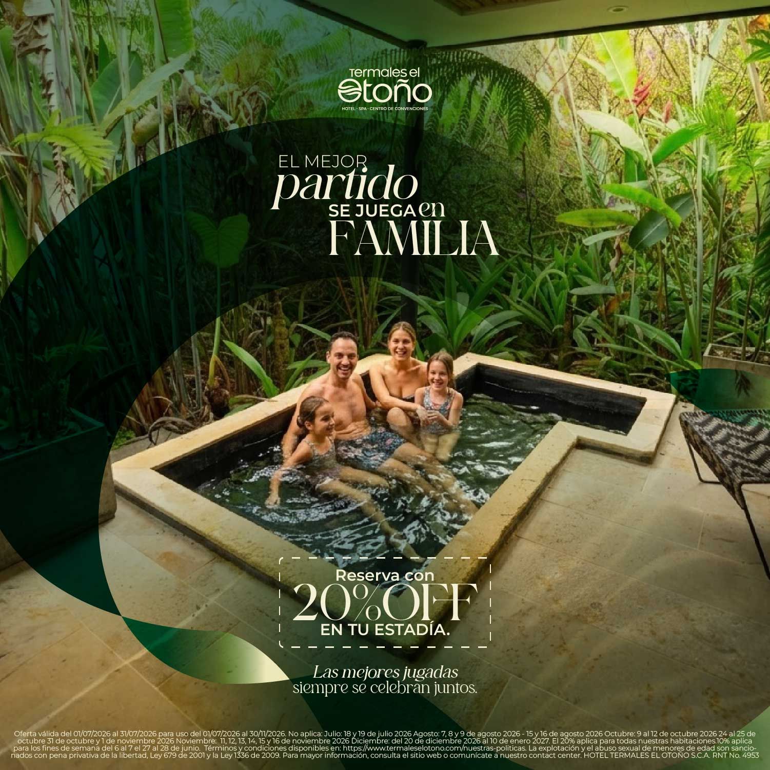 Banner promocional de Termales El Otoño con experiencia de descanso, aguas termales y bienestar en Manizales.