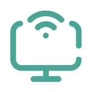 Ícono de monitor con señal que representa servicio de Wi-Fi en la habitación.