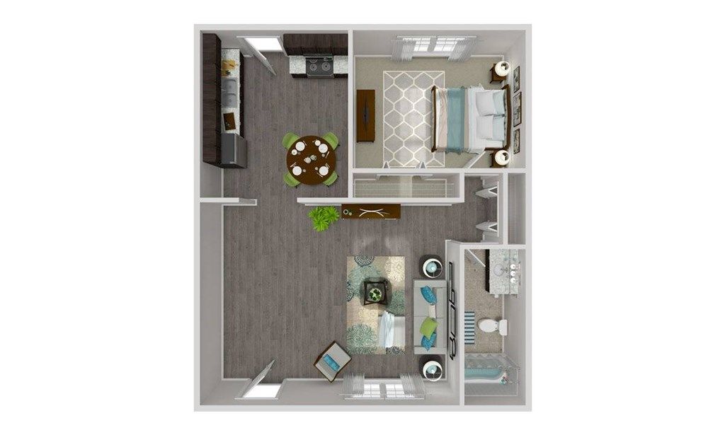1x1 floor plan