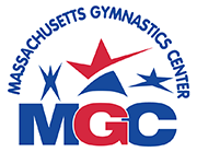A logo for american stars gym with a red , white and blue star