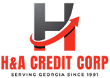 Logo for H&A Credit Corp, a Georgia-based financial company. Features an &ldquo;H&rdquo; with an upward-pointing arrow.