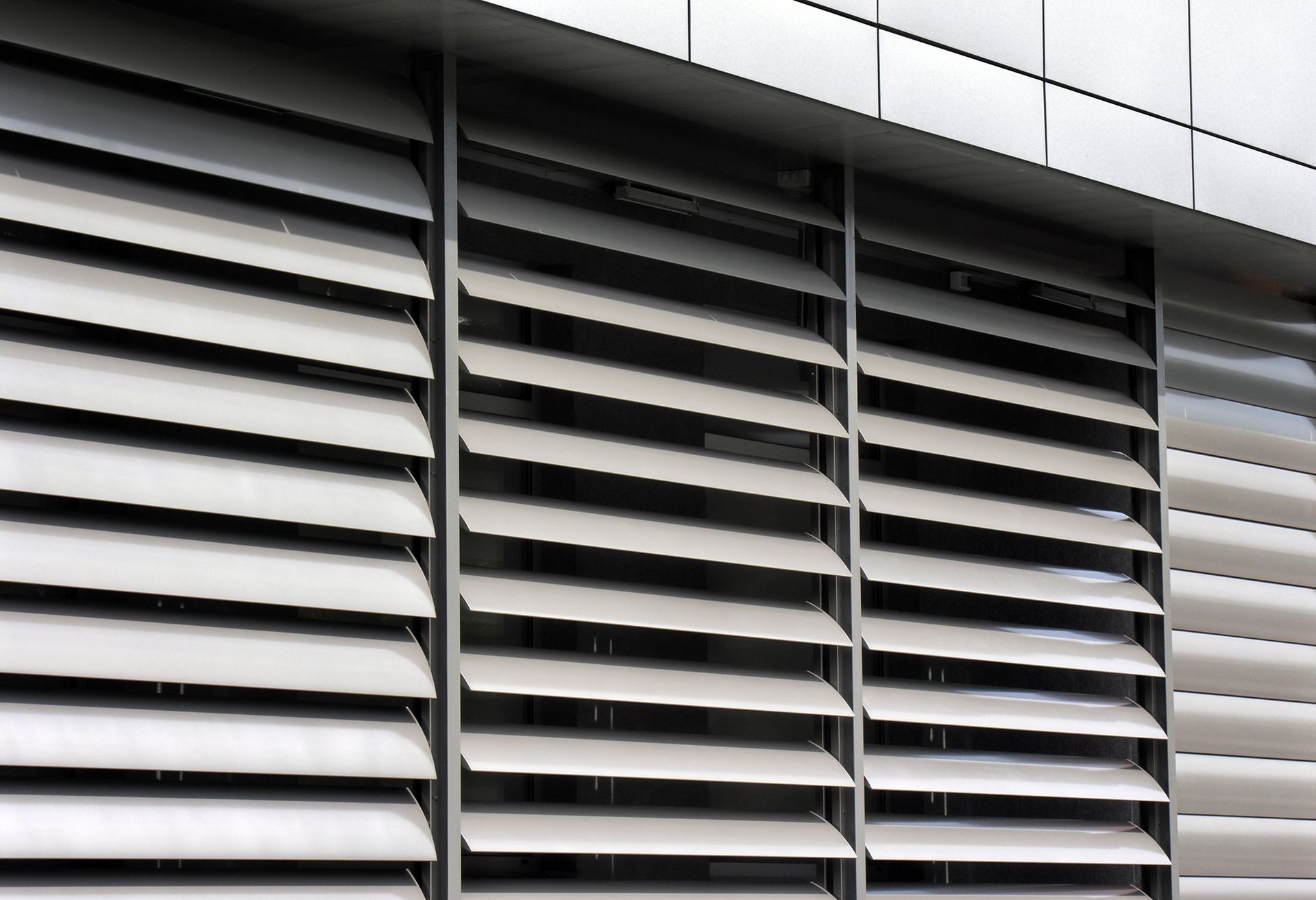 A building with a lot of shutters on it