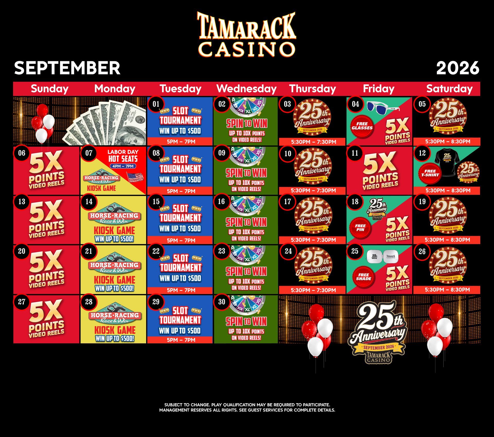 Casino Calendar