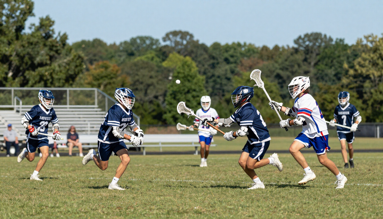 Woodstock High School Lacrosse players training in fall gear