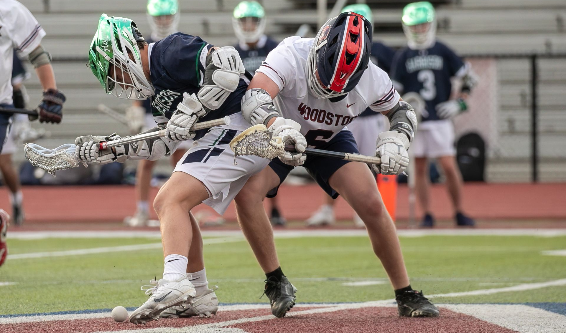 Lacrosse equipment on field