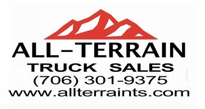 All-Terrain Truck Sales logo with red mountain graphic, phone number, and website URL