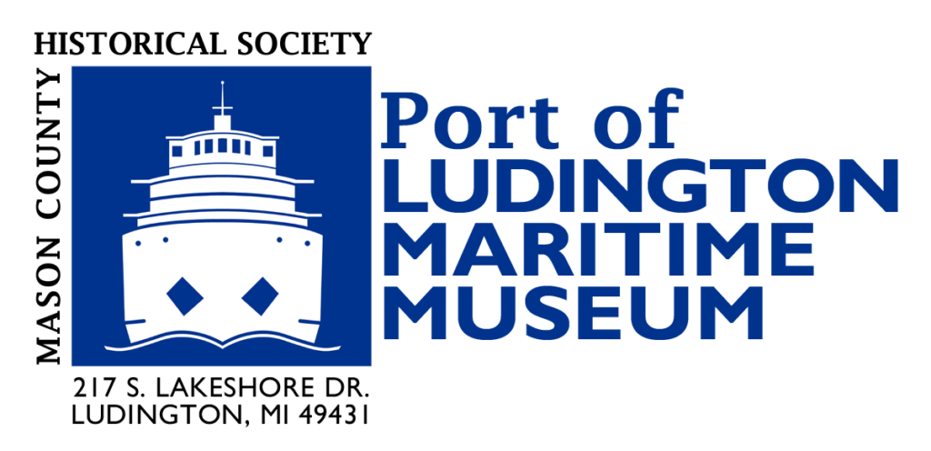 The logo for the port of ludington maritime museum