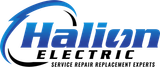 Halion Electric logo with blue swoosh and black text, &ldquo;Service Repair Replacement Experts&rdquo; tagline