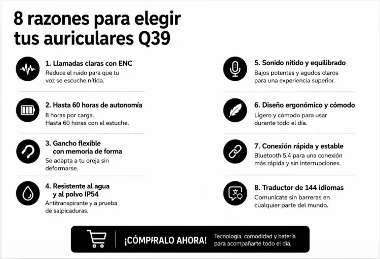 Auricular Deportivo modelo Q39 - Traductor