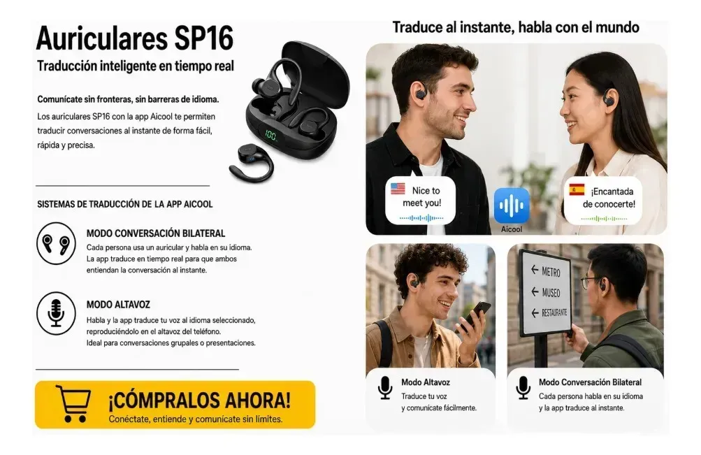 Auricular In-ear Gancho by Rocket Gym Sp16 Traductor Deportivo