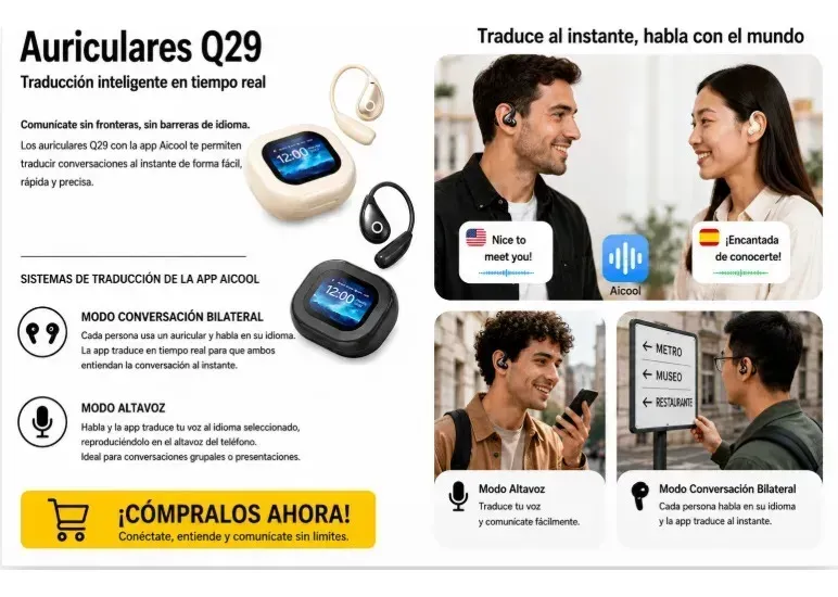 Auricular Inalámbrico Rocket Gym Q29 Traductor Deportivo