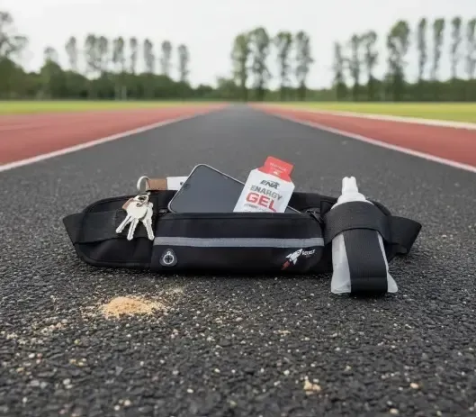 Kit Rocket: Riñonera Deportiva Negro Nylon + Botella Deportiva Soft Flask Blanco 150ml