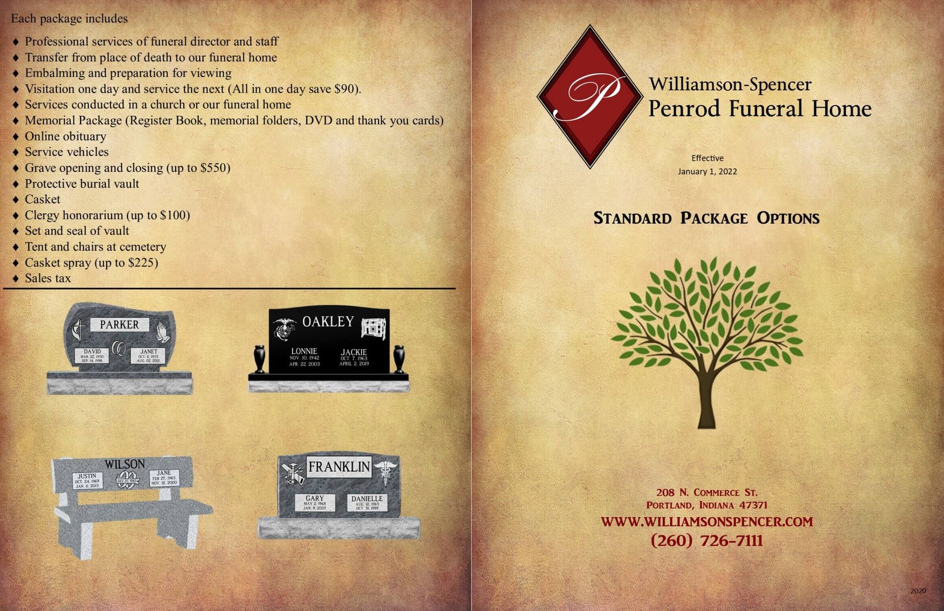 Standard Package | Williamson-Spencer & Penrod Funeral Homes