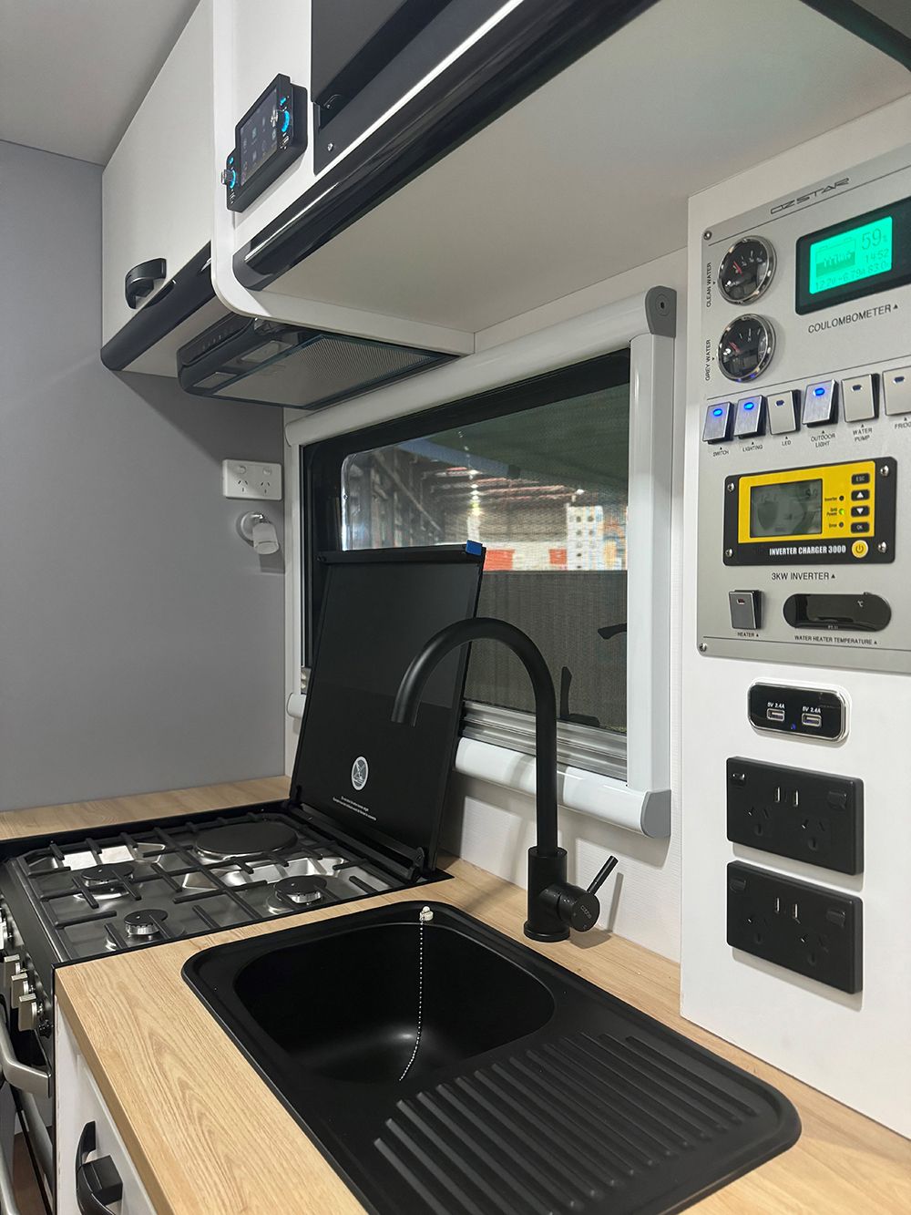 kitchen of an Oz Star caravan