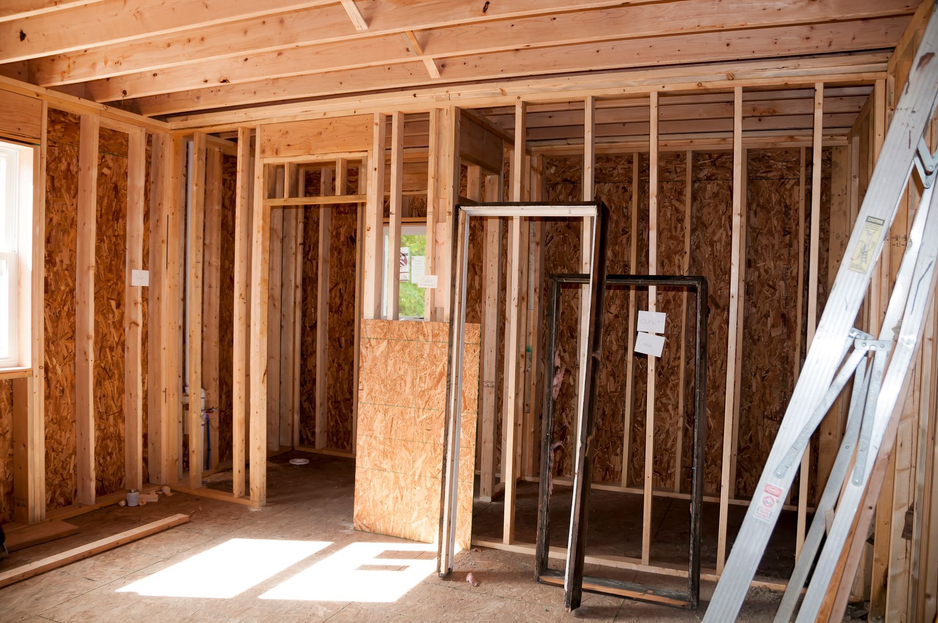 Framed home addition under construction Framed home addition under construction