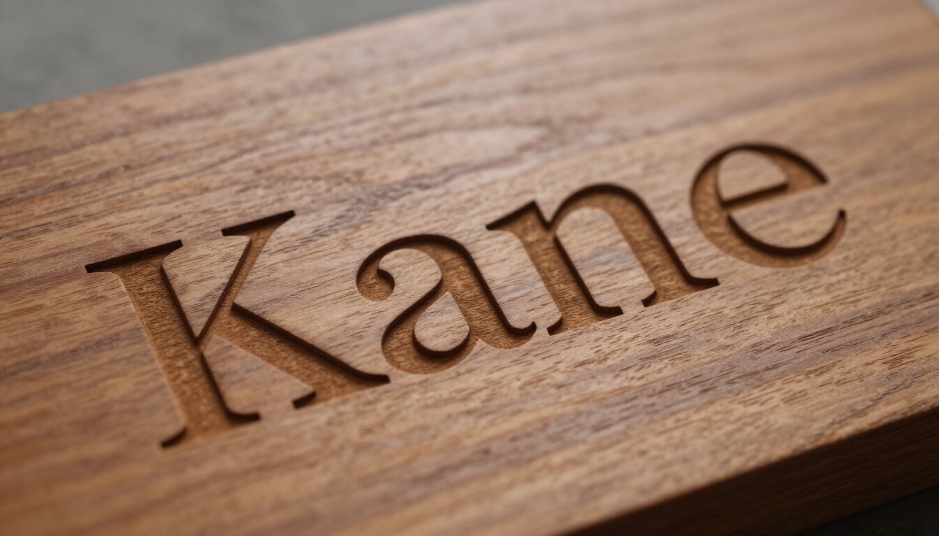 Gegraveerd naambord detail