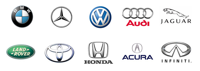 European car logos for types repaired at Elis Garage in Malden, MA