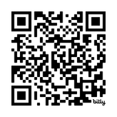 A black and white bitly QR code used for scanning a link.