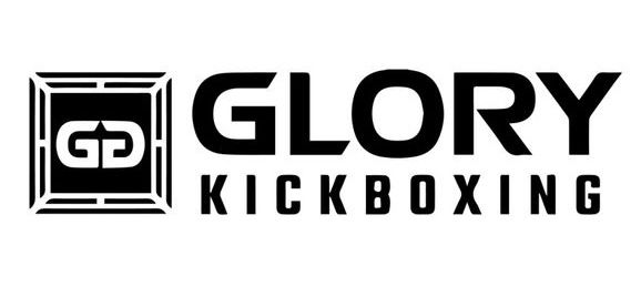 Het logo van GLORY Kickboxing in zwart-wit.
