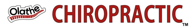 Olathe Chiropractic business logo with black and red lettering