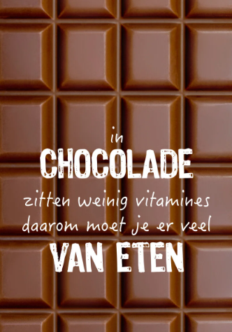 Póster A5 | El chocolate contiene pocas vitaminas