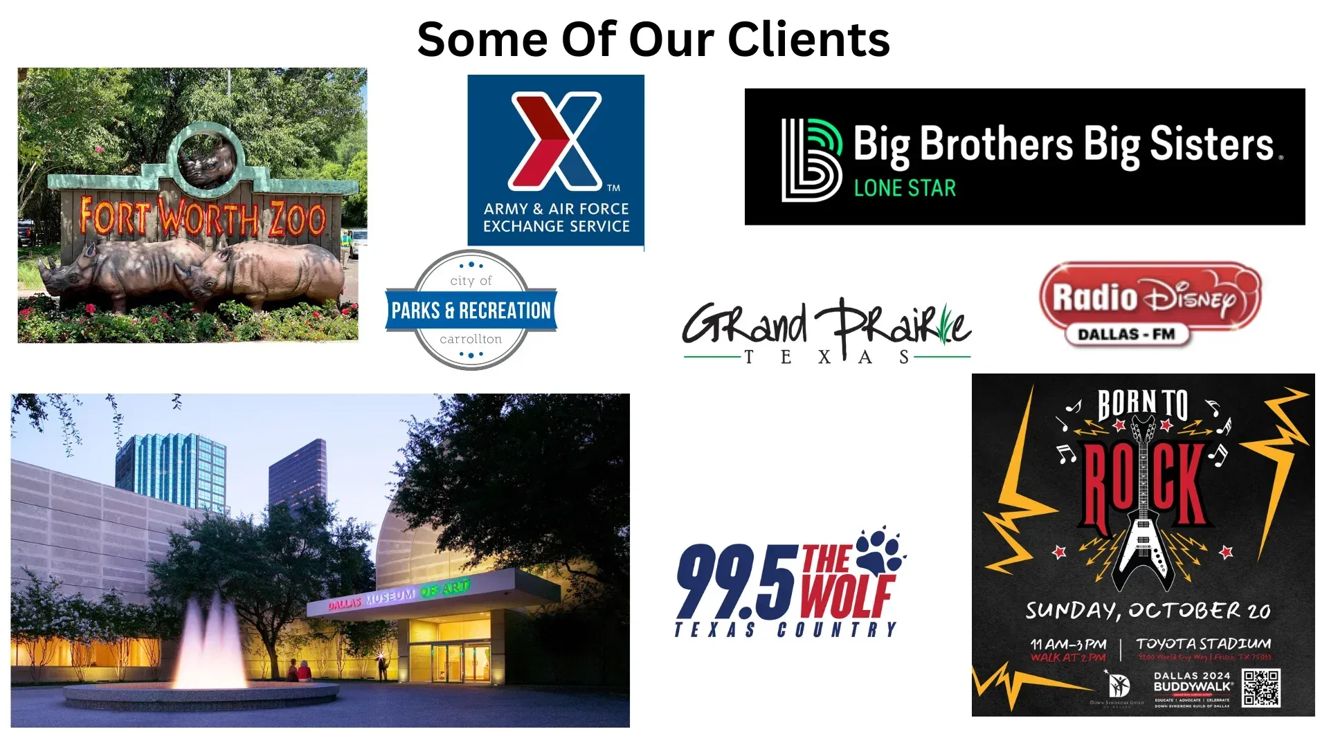 A collage of some of our clients including big brothers big sisters