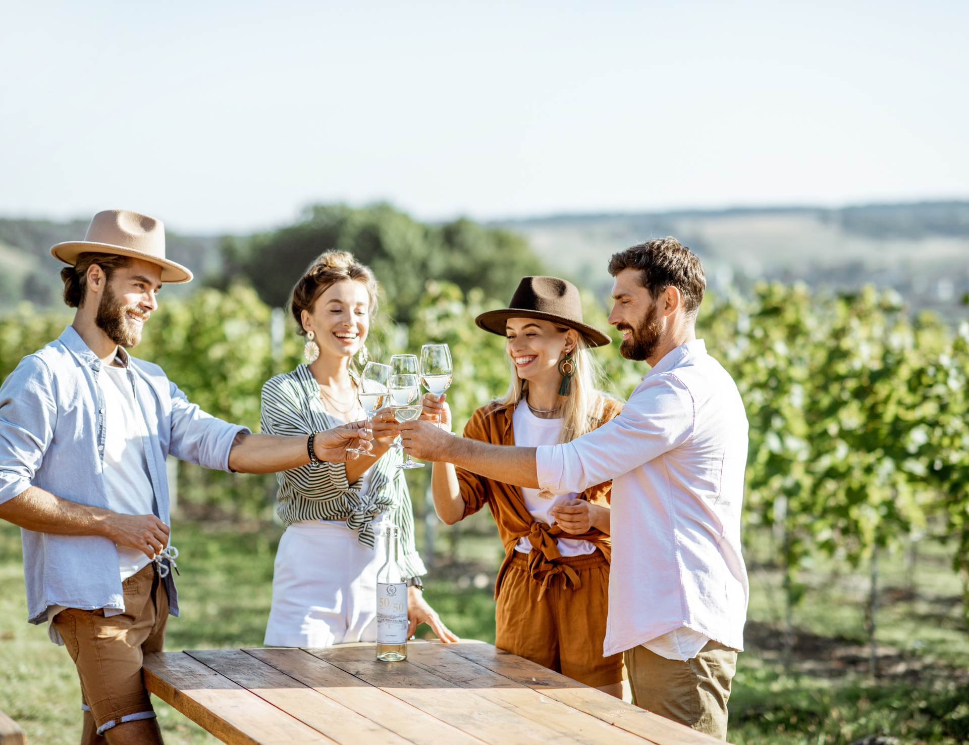 Degustazione di vini in vigna