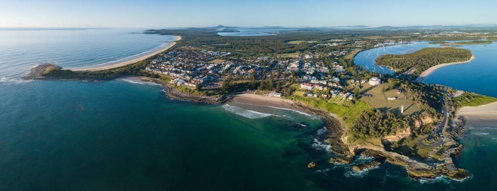 An Aerial View Of A Small Island In The Middle Of The Ocean — The Woolmen In Yamba, NSW