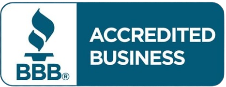 BBB Accredited Business logo in blue and white