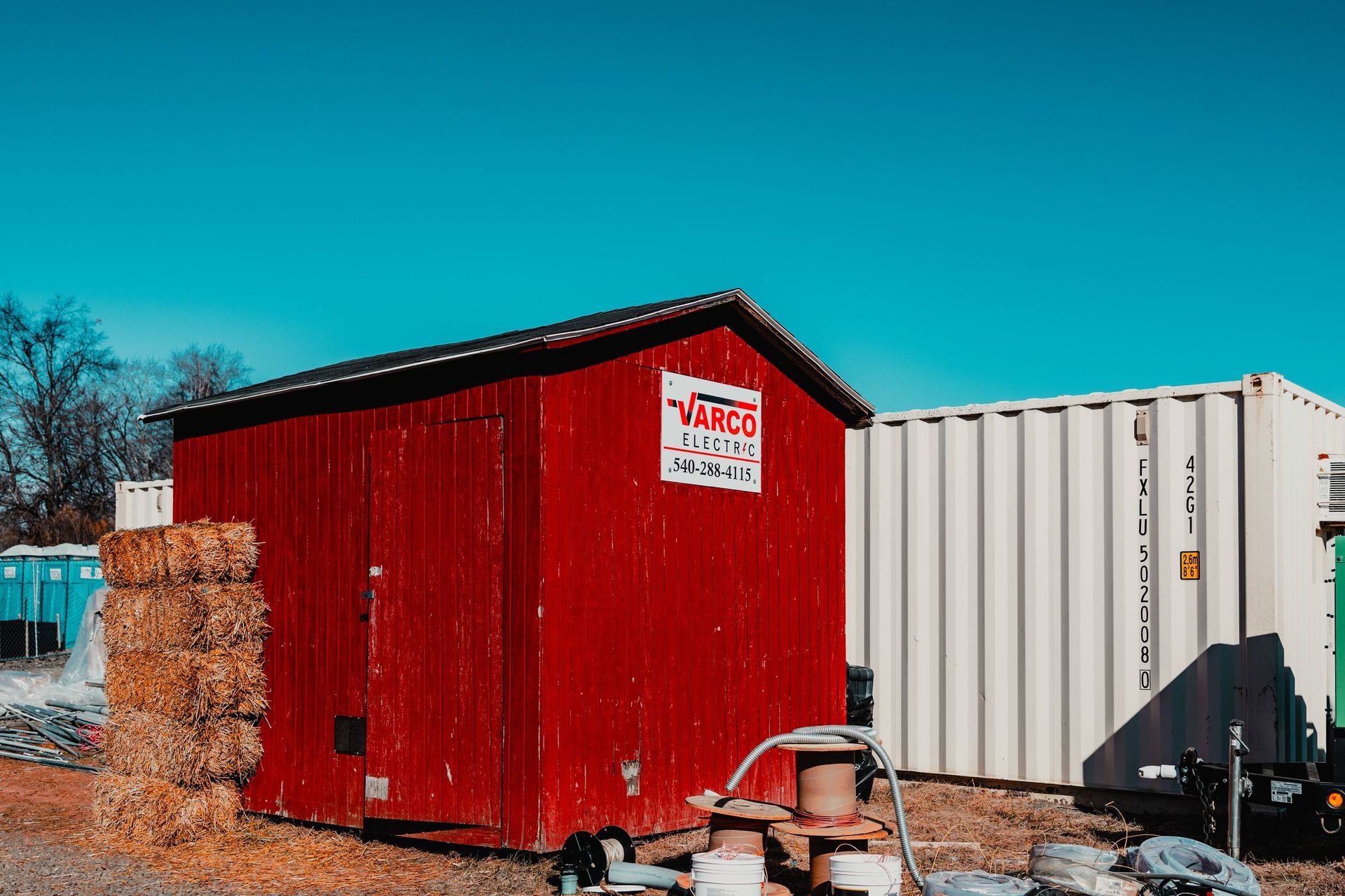 Red shed with 
