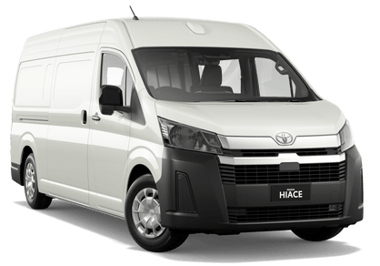 A Hiace SLWB van on display, highlighting its spacious interior. Rent a van with Discount Leasing now!