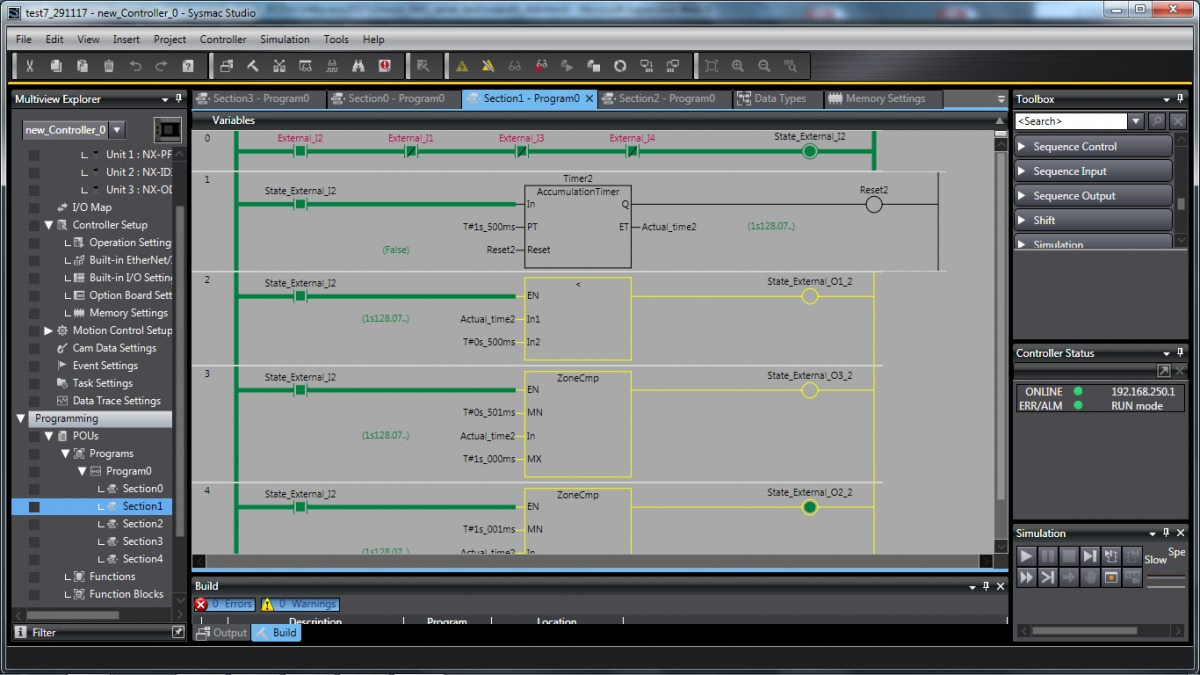 Interfaccia software a tema scuro con una struttura ad albero dei file a sinistra e un'area di lavoro centrale per gli schemi dei circuiti.