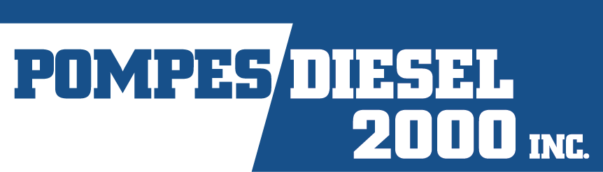 Logo de Pompes Diesel 2000 Inc. en bleu et blanc avec texte stylisé