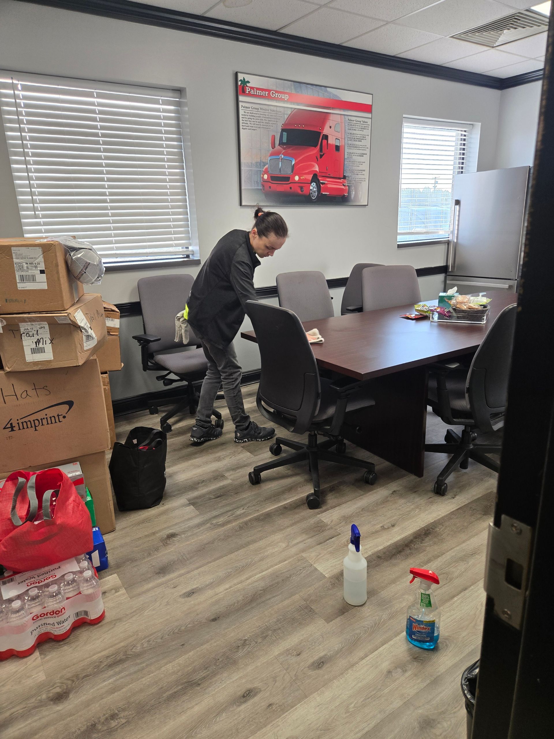 cleaning crew cleaning breakroom