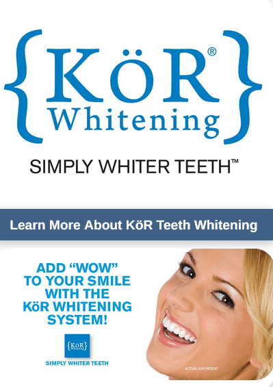 Kor whitening simply whiter teeth advertisement with a woman smiling