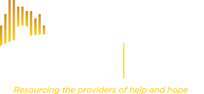 A logo for a company that is resourcing the providers of help and hope.