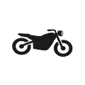 Black motorcycle icon on a white background
