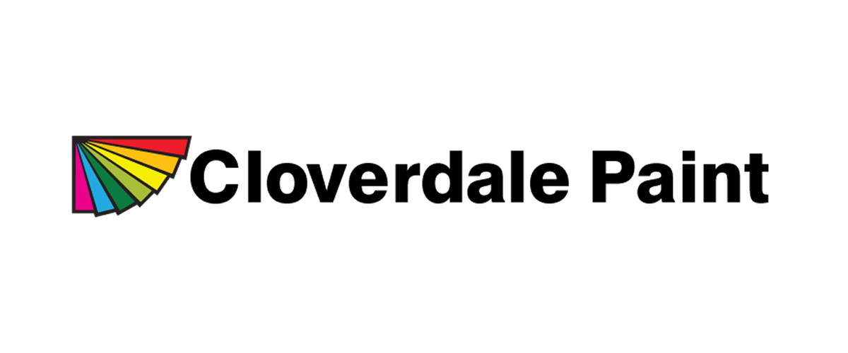Cloverdale Paint logo with a colorful fan-shaped design next to the company name.