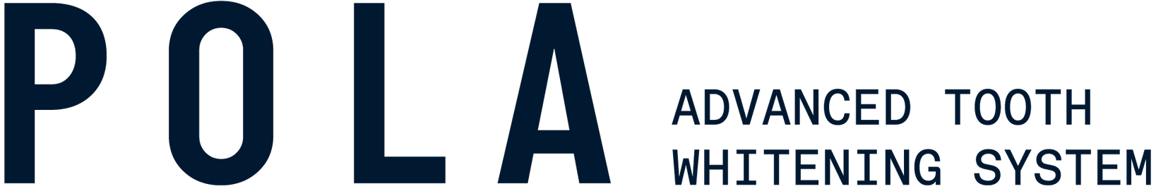 POLA Advanced Tooth Whitening System logo in navy text on white background