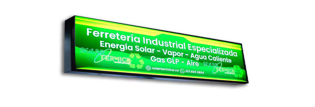 Letrero de Ferretería Industrial. Verde con texto blanco y temática natural.