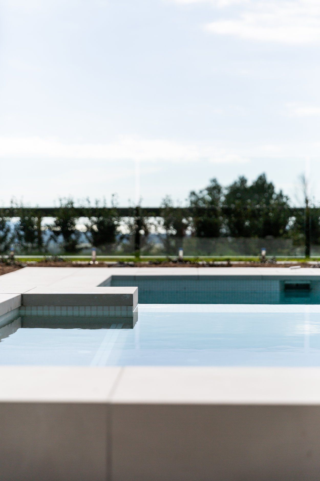 A Large Swimming Pool With A View Of The Ocean — Profile Pools & Landscaping In Ocean Shores, NSW