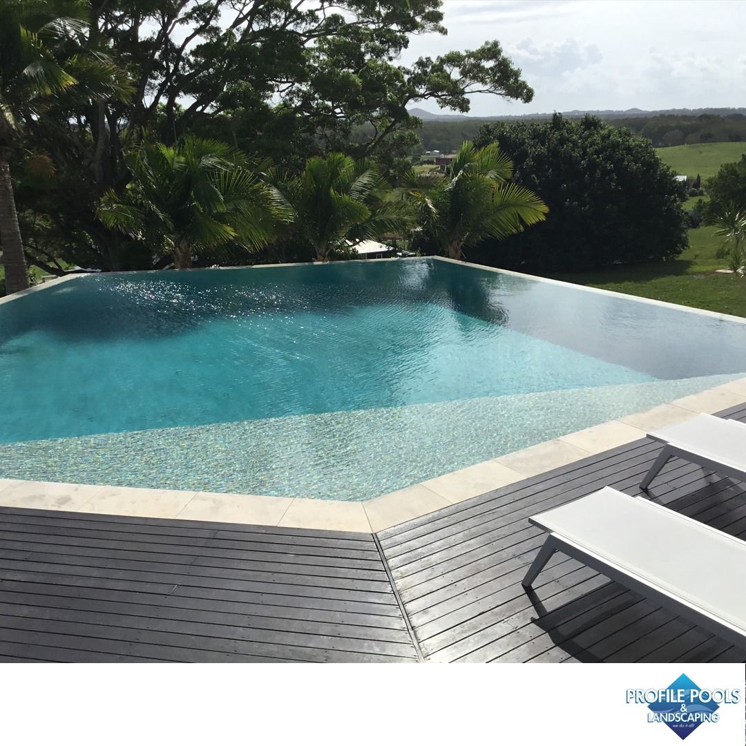 Wide Angle View Of Screened In Swimming Pool And Lanai — Profile Pools & Landscaping In Lennox Head, NSW