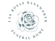 Las Rosas Bannworth Funeral Home logo with a rose centered in a circular text design