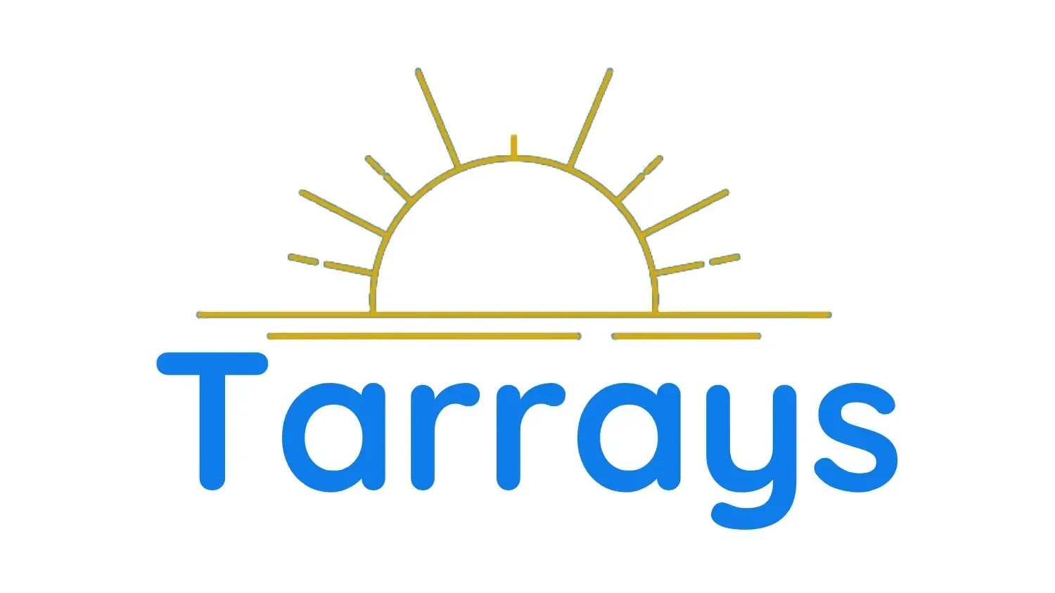 The logo for tarrays shows a sun rising over the ocean.