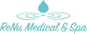ReNu Medical & Spa logo with turquoise water droplet and ripple design