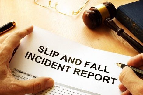 Slip and fall injury report on a table | Neimark Richard P| Pearl River NY 