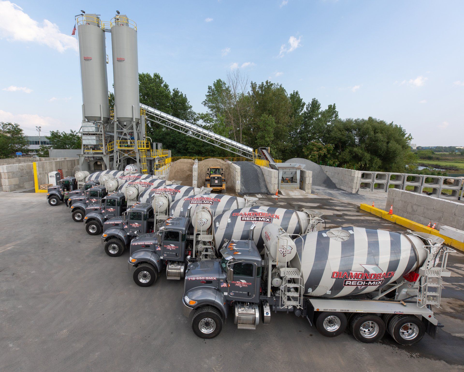 Line of Concrete Truck Mixers | Staten Island | Diamondback Redi-Mix