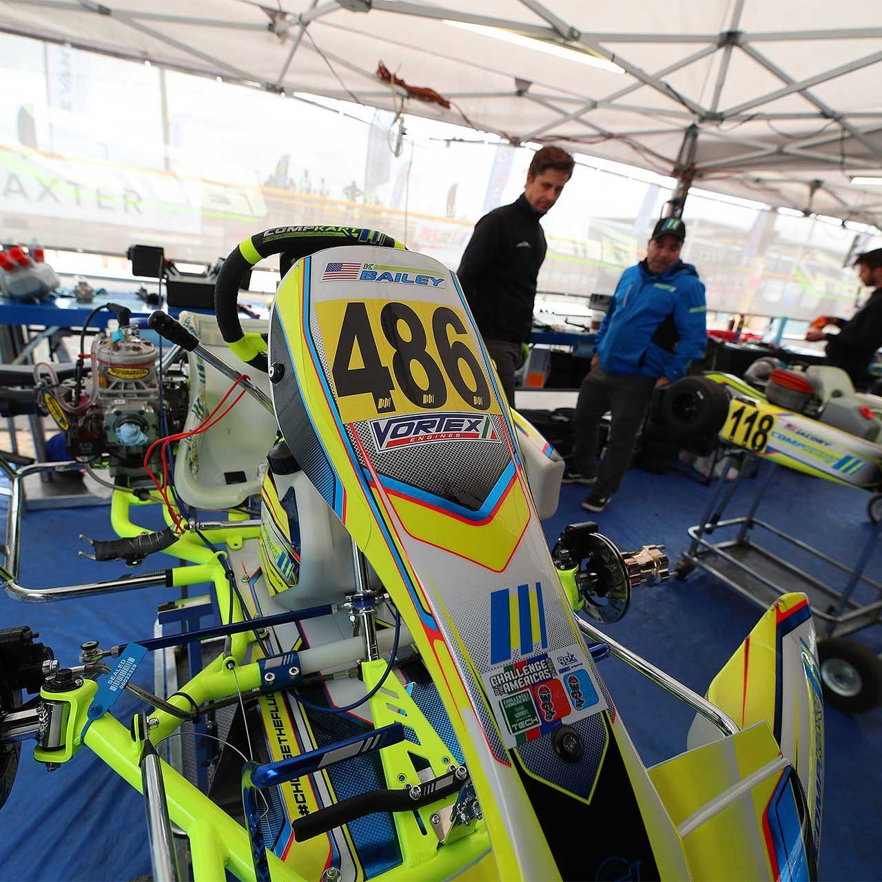 A go kart with the number 486 on it